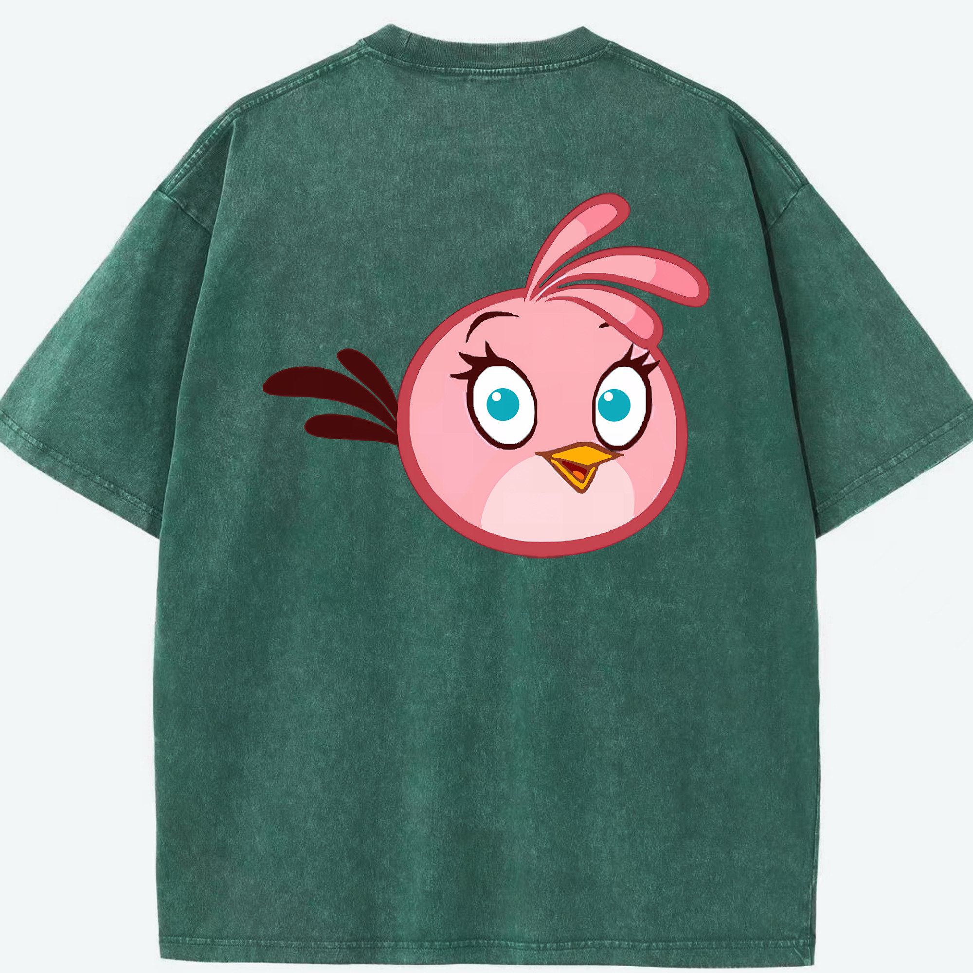 （画像用） Angry Birds アングリーバード 綿100% ヴィンテージ風 半袖Tシャツ（背面プリント）
